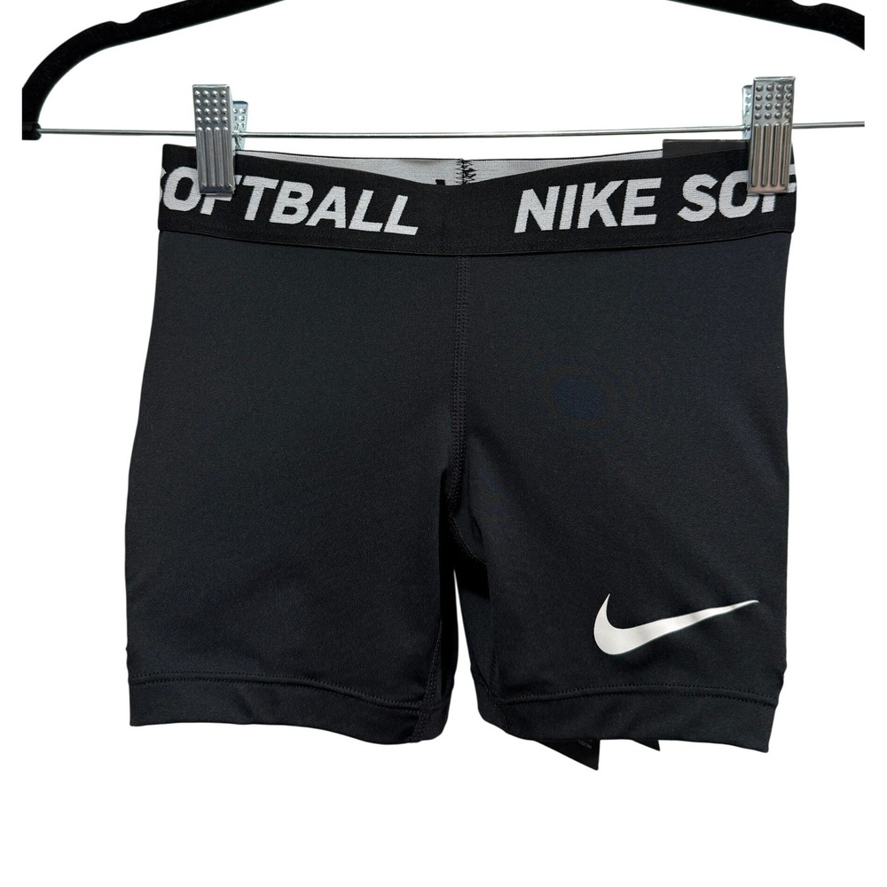 Nike Girls Softball Slider Shorts Black Padded Dri-FIT AV6843-010 Size S NEW